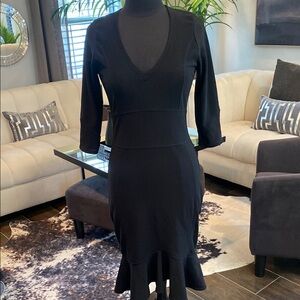 Elegant Black V-Neck Dress